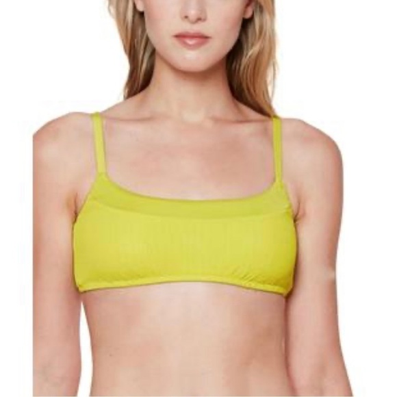 Sanctuary Sandbar Solids Seamed Bralette BikiniTop Women's Grellow Clasp Back - Picture 2 of 6
